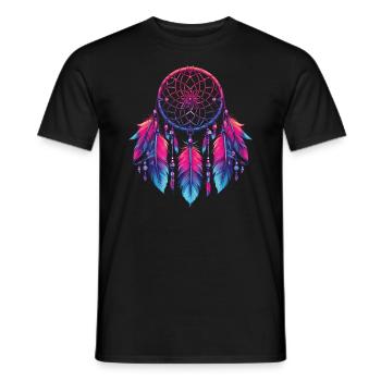 Native American Native Dreamcatcher - Men's T-Shirt - black - Front - AI Model Male 178 light (178cm)