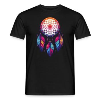 Amerikanische Ureinwohner Indigener Traumfänger - Männer T-Shirt - Schwarz - Vorne - AI Model Male 178 light (178cm)