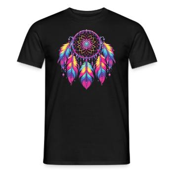 Amerikanische Ureinwohner Indigener Traumfänger - Männer T-Shirt - Schwarz - Vorne - AI Model Male 178 light (178cm)