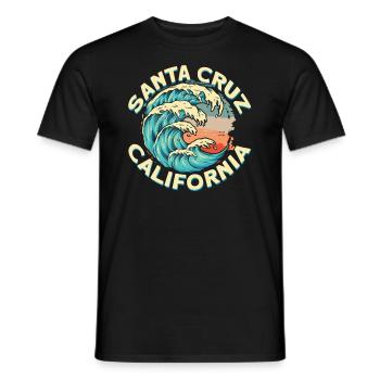 Années 70 Années 80 Dans La Ville Californienne De Santa Cruz - T-shirt homme - noir - Devant - AI Model Male 178 light (178cm)