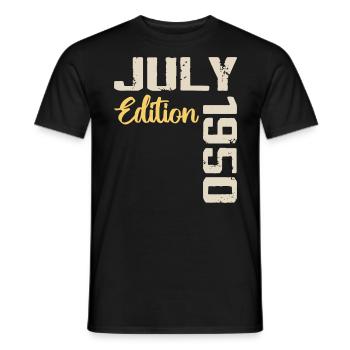 July 1950 Birthday Shirt July 1950 - Men's T-Shirt - black - Front - AI Model Male 178 light (178cm)