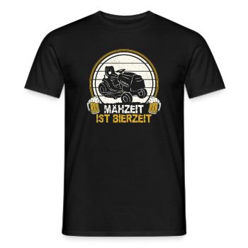 Mähzeit ist Bierzeit Rasen mähen und Bier trinken - Männer T-Shirt - Schwarz - Vorne - AI Model Male 178 light (178cm)
