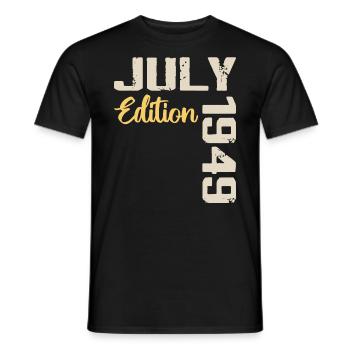 Juillet 1949 Chemise D’anniversaire Juillet 1949 - T-shirt homme - noir - Devant - AI Model Male 178 light (178cm)