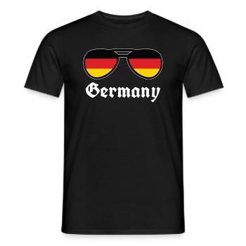 Lunettes de soleil drapeau allemand, Allemagne - T-shirt homme - noir - Devant - AI Model Male 178 light (178cm)