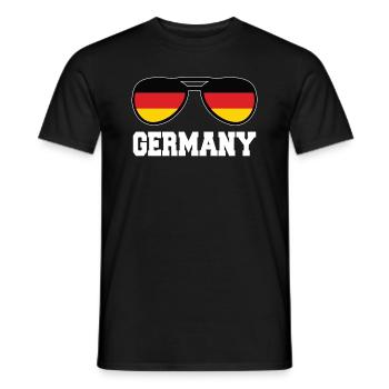 Lunettes de soleil drapeau allemand, Allemagne - T-shirt homme - noir - Devant - AI Model Male 178 light (178cm)