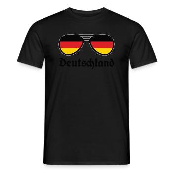 Lunettes de soleil drapeau allemand, Allemagne - T-shirt homme - noir - Devant - AI Model Male 178 light (178cm)