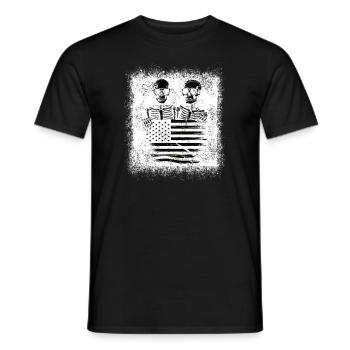 Skeleton American flag design - Men's T-Shirt - black - Front - AI Model Male 178 light (178cm)
