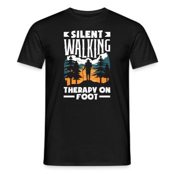 Silent Walking Therapy on Foot Hiking - Männer T-Shirt - Schwarz - Vorne - AI Model Male 178 light (178cm)