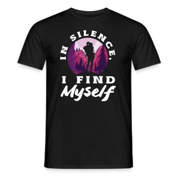 En silence, je me retrouve à randonner - T-shirt homme - noir - Devant - AI Model Male 178 light (178cm)