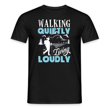 Silent Walks : l’entraînement préféré de mon âme : la randonnée - T-shirt homme - noir - Devant - AI Model Male 178 light (178cm)