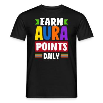 Earn Aura Points Daily Trendy Viral - Men's T-Shirt - black - Front - AI Model Male 178 light (178cm)