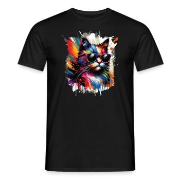 La vie est meilleure avec les chats - T-shirt homme - noir - Devant - AI Model Male 178 light (178cm)