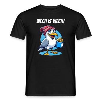 Lustige Nordsee Möwe Plattdeutsch Ostfriesland - Männer T-Shirt - Schwarz - Vorne - AI Model Male 178 light (178cm)