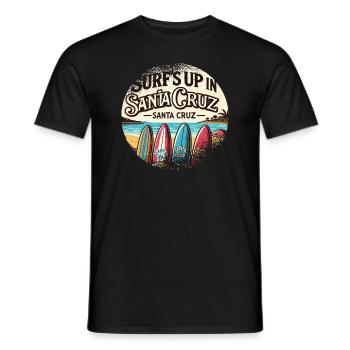 70er 80er In Der Kalifornischen Stadt Santa Cruz - Männer T-Shirt - Schwarz - Vorne - AI Model Male 178 light (178cm)