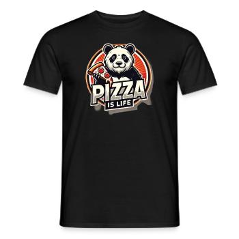 Pizza Is Life Panda - Männer T-Shirt - Schwarz - Vorne - AI Model Male 178 light (178cm)