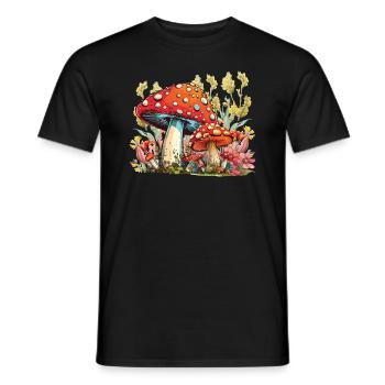Wildpilz Und Mond Keine Zeit, Ich Suche - Männer T-Shirt - Schwarz - Vorne - AI Model Male 178 light (178cm)