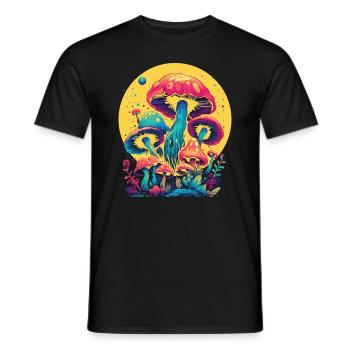 Wildpilz Und Mond Keine Zeit, Ich Suche - Männer T-Shirt - Schwarz - Vorne - AI Model Male 178 light (178cm)