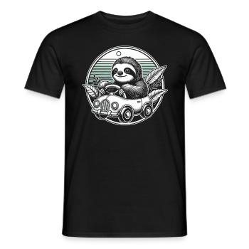 Faultier im Auto - Männer T-Shirt - Schwarz - Vorne - AI Model Male 178 light (178cm)