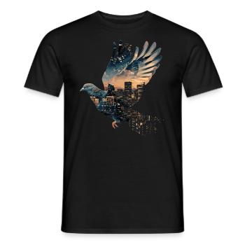 pigeon pigeon bird pigeon fancier flying - Men's T-Shirt - black - Front - AI Model Male 178 light (178cm)
