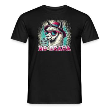 Stressfrei Mit Unserem No Drama Lama - Männer T-Shirt - Schwarz - Vorne - AI Model Male 178 light (178cm)