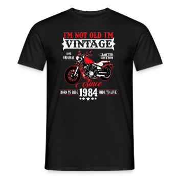 1984 Vintage Anniversaire Moto Vintage - T-shirt homme - noir - Devant - AI Model Male 178 light (178cm)
