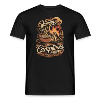 Camping Amateurs de Ramen - T-shirt homme - noir - Devant - AI Model Male 178 light (178cm)