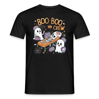 Boo Crew Halloween Nurse Ghost Skeleton Funny - Men's T-Shirt - black - Front - AI Model Male 178 light (178cm)