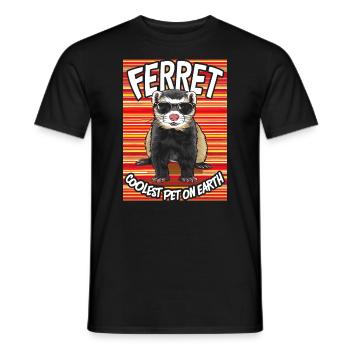 Ferret Coolest Pet On Earth Retro Sunglasses - Men's T-Shirt - black - Front - AI Model Male 178 light (178cm)