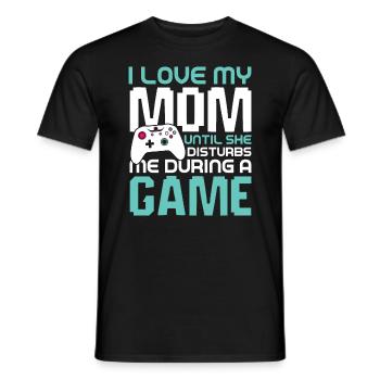 Play Controller Gaming Hat Mich Während Meines - Männer T-Shirt - Schwarz - Vorne - AI Model Male 178 light (178cm)