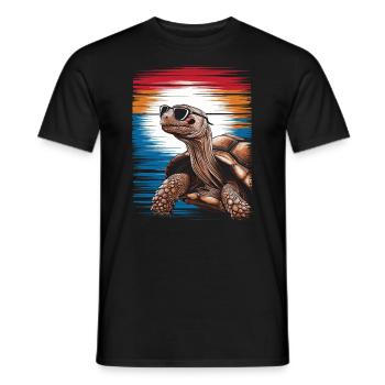 Tortoise Coolest Pet On Earth Retro Sunglasses - Men's T-Shirt - black - Front - AI Model Male 178 light (178cm)