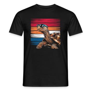 Tortoise Coolest Pet On Earth Retro Sunglasses - Men's T-Shirt - black - Front - AI Model Male 178 light (178cm)