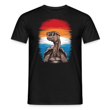 Tortoise Coolest Pet On Earth Retro Sunglasses - Men's T-Shirt - black - Front - AI Model Male 178 light (178cm)