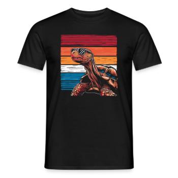 Tortoise Coolest Pet On Earth Retro Sunglasses - Men's T-Shirt - black - Front - AI Model Male 178 light (178cm)