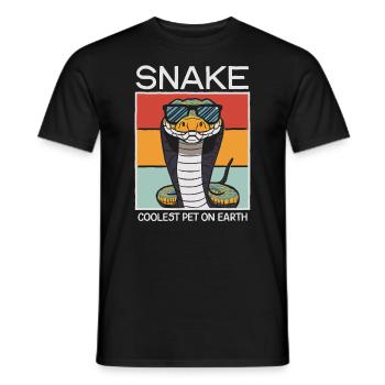 Snake Coolest Pet On Earth Retro Sunglasses - Men's T-Shirt - black - Front - AI Model Male 178 light (178cm)