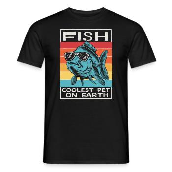 Fish Coolest Pet On Earth Retro Sunglasses Funny - Männer T-Shirt - Schwarz - Vorne - AI Model Male 178 light (178cm)