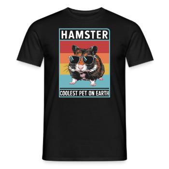 Hamster Coolest Pet On Earth Retro Sunglasses - Men's T-Shirt - black - Front - AI Model Male 178 light (178cm)