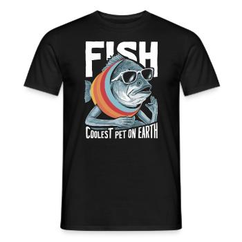 Fish Coolest Pet On Earth Retro Sunglasses Funny - Männer T-Shirt - Schwarz - Vorne - AI Model Male 178 light (178cm)