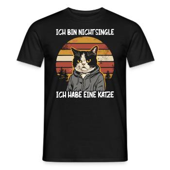 I'm not single I have a cat - Men's T-Shirt - black - Front - AI Model Male 178 light (178cm)