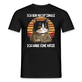 I'm not single I have a cat - Men's T-Shirt - black - Front - AI Model Male 178 light (178cm)