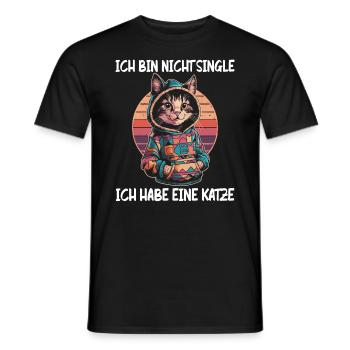 I'm not single I have a cat - Men's T-Shirt - black - Front - AI Model Male 178 light (178cm)