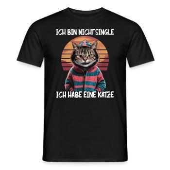 I'm not single I have a cat - Men's T-Shirt - black - Front - AI Model Male 178 light (178cm)