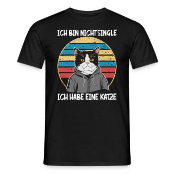 I'm not single I have a cat - Men's T-Shirt - black - Front - AI Model Male 178 light (178cm)