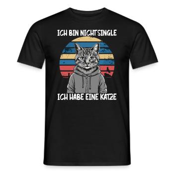 I'm not single I have a cat - Men's T-Shirt - black - Front - AI Model Male 178 light (178cm)