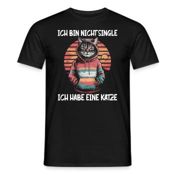I'm not single I have a cat - Men's T-Shirt - black - Front - AI Model Male 178 light (178cm)