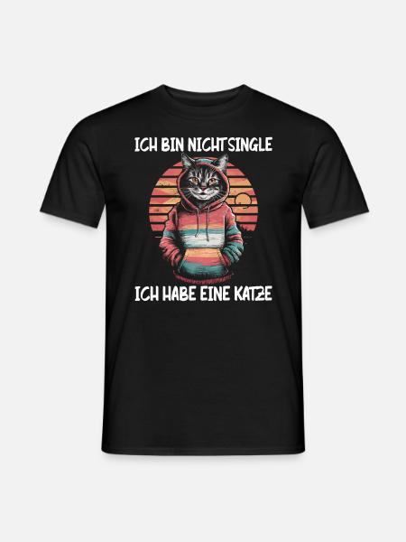 Ich bin nicht Single Ich habe eine Katze - Männer T-Shirt - Schwarz