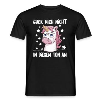 Don't Look At Me In This Tone Funny Unicorn - Men's T-Shirt - black - Front - AI Model Male 178 light (178cm)