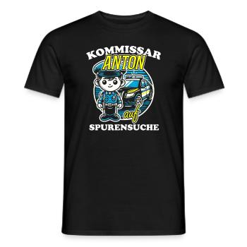 Kommissar Anton Spurensuche - Männer T-Shirt - Schwarz - Vorne - AI Model Male 178 light (178cm)