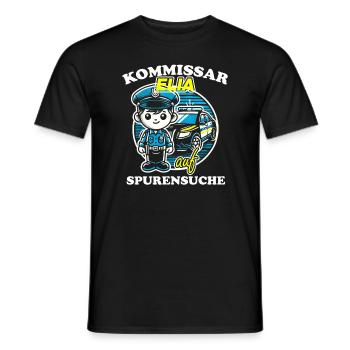 Kommissar Elia Spurensuche - Männer T-Shirt - Schwarz - Vorne - AI Model Male 178 light (178cm)