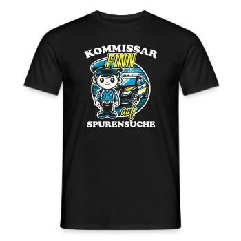 Kommissar Finn Spurensuche - Männer T-Shirt - Schwarz - Vorne - AI Model Male 178 light (178cm)