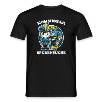 Kommissar Kevin Spurensuche - Männer T-Shirt - Schwarz - Vorne - AI Model Male 178 light (178cm)